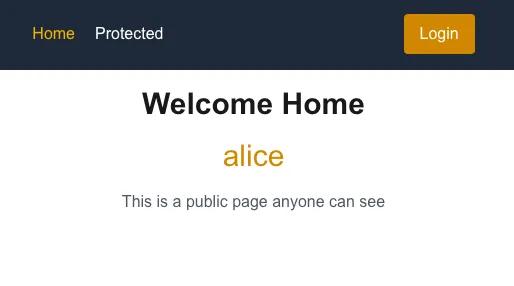 Alice logged in 