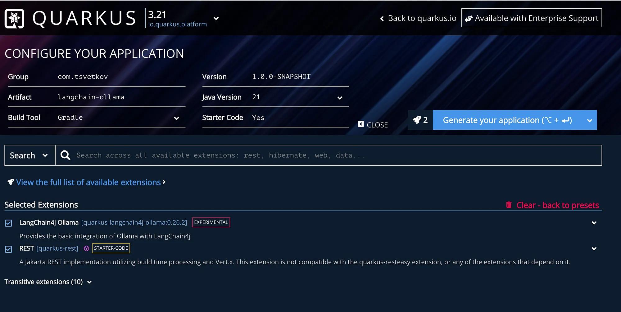 Code Quarkus